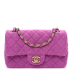 Tweed Quilted Mini Rectangular Flap Purple