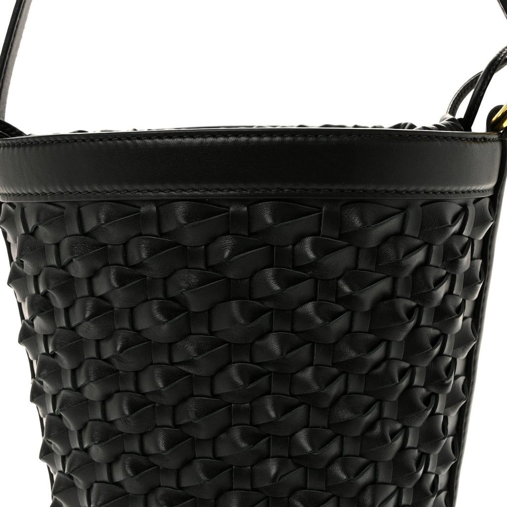 Nappa Intrecciato Small JJ Bucket Bag Black
