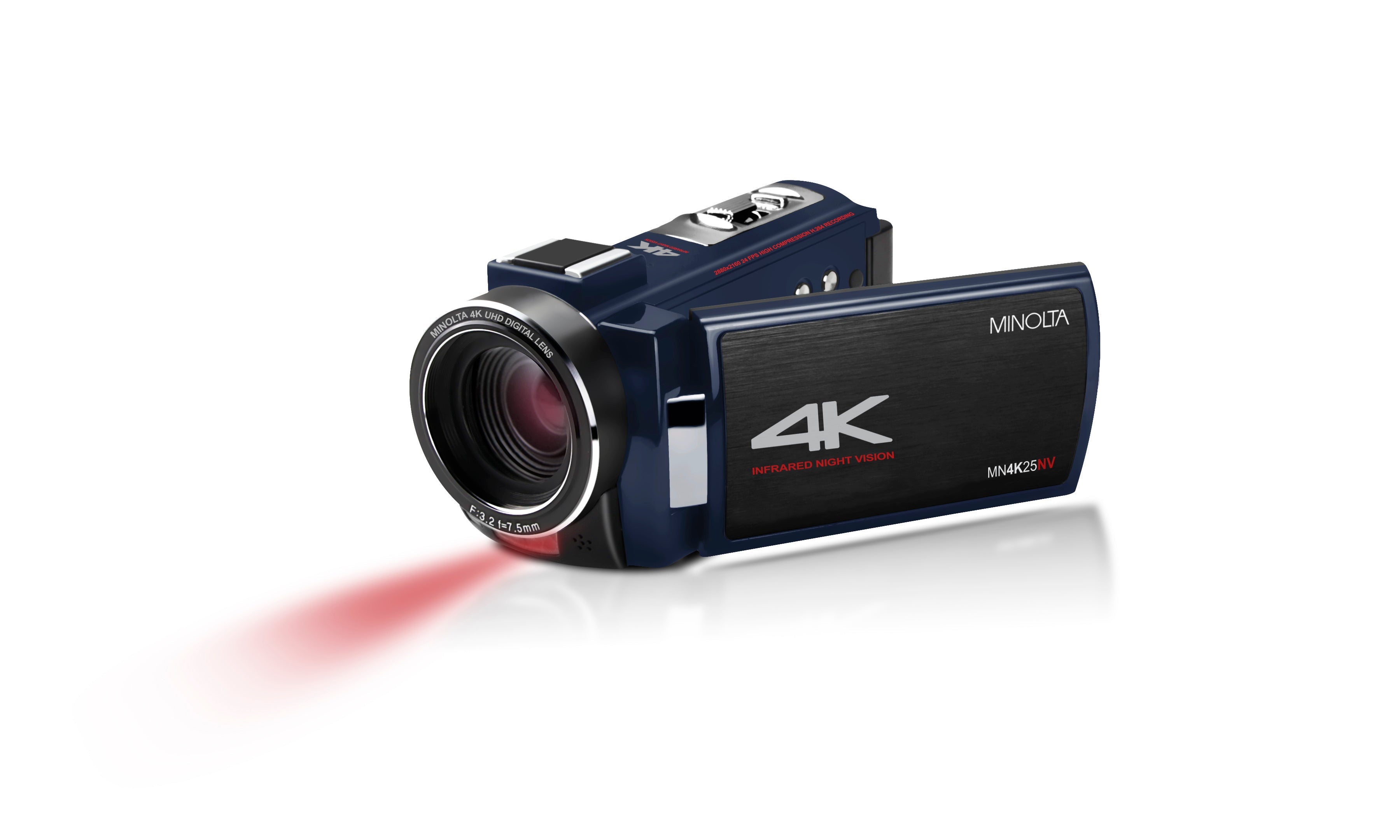 MINOLTA MN4K25NV 4K Ultra HD / 30 MP Night Vision Camcorder (Blue)