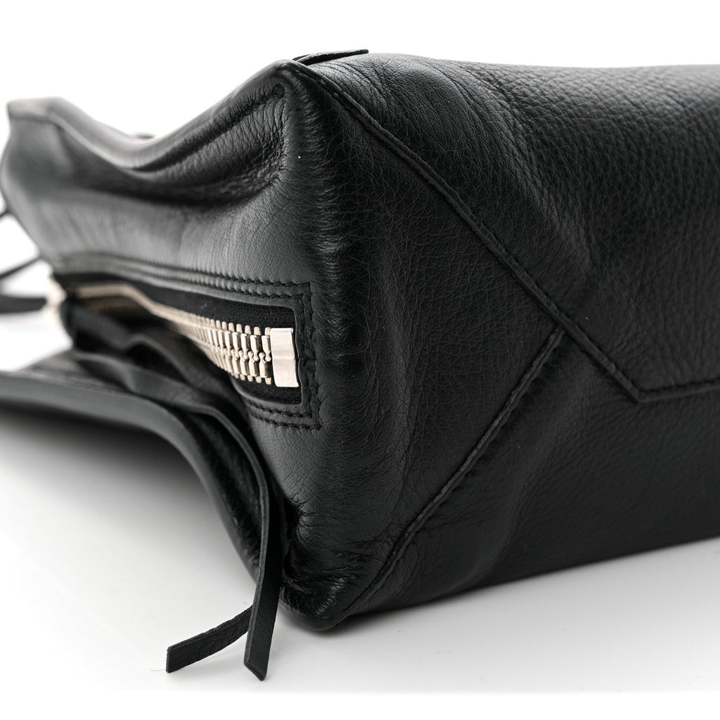 Grained Calfskin Papier Mini A4 Zip Around Tote Black