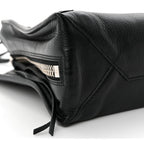 Grained Calfskin Papier Mini A4 Zip Around Tote Black