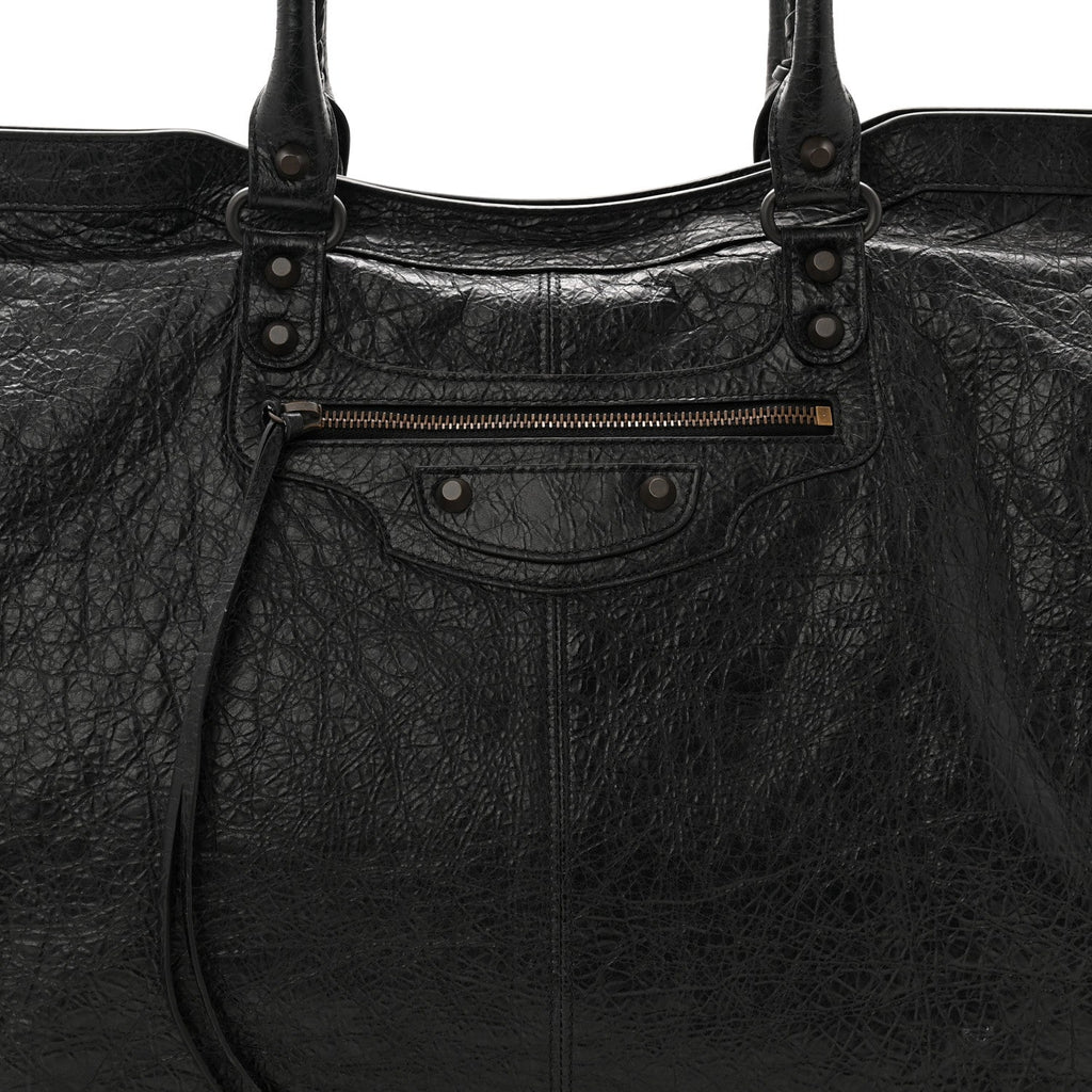 Arena Lambskin Brass Hardware Le City Travel Bag Black