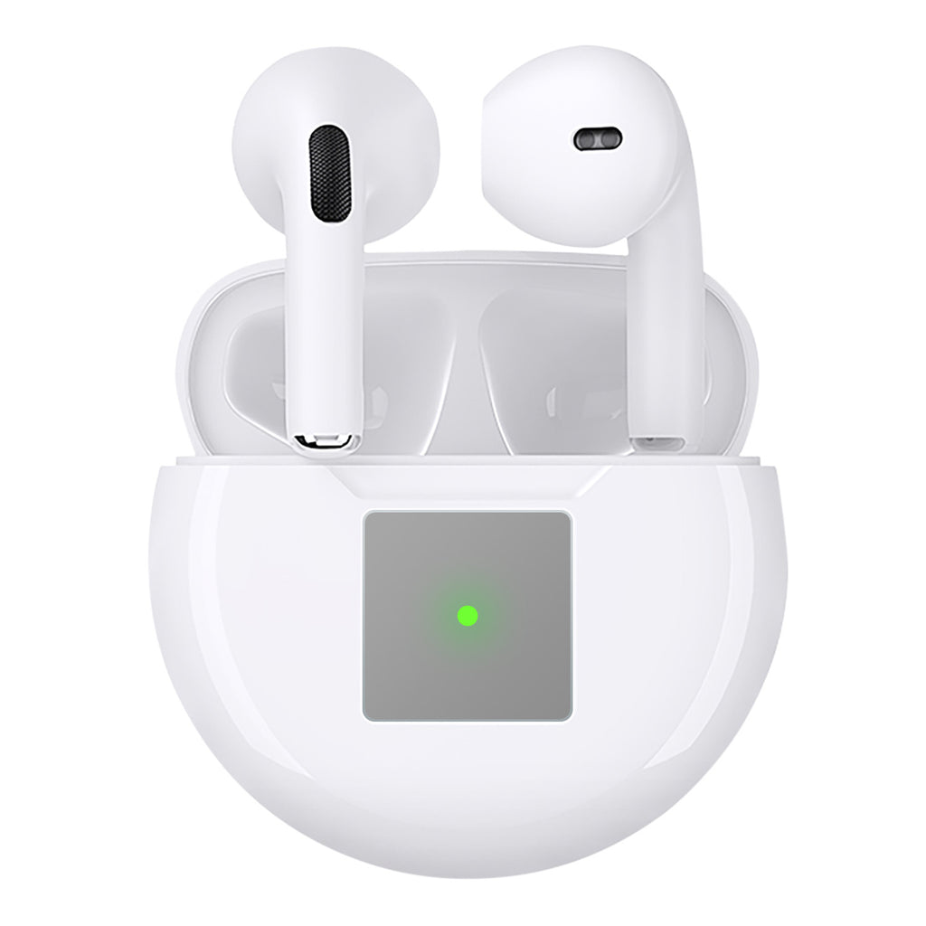 Wireless Earbuds, 5.2 Bluetooth, Noise Cancelling, 30Hrs Playtime, Stereo Sound, IP54 Waterproof, 300mAh Wireless Charging Case - White
