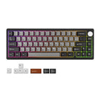 AL68 Silver Wireless Custom Mechanical Keyboard -  Gateron QMK/VIA Aluminum Hot Swap Gasket Gaming Keyboard with Control Knob