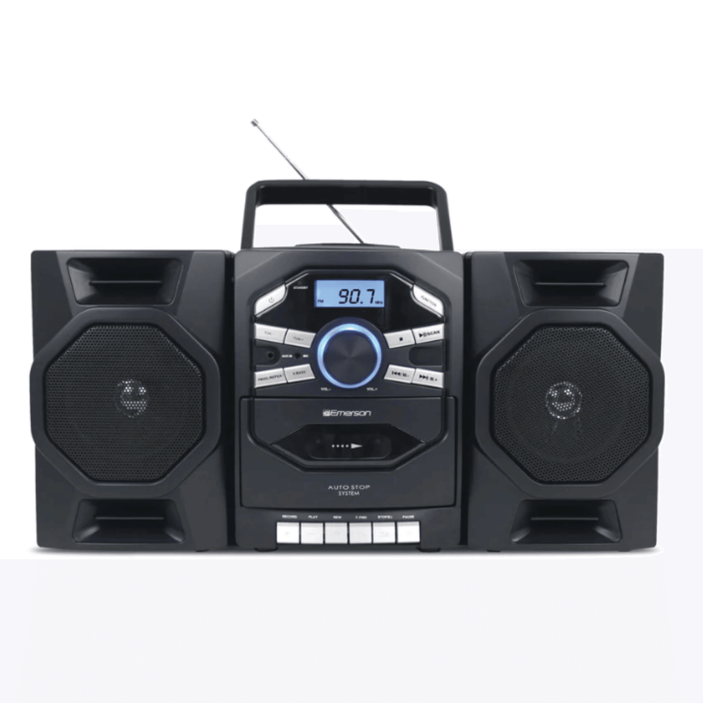Portable CD & Cassette Stereo Boombox with AMFM Radio