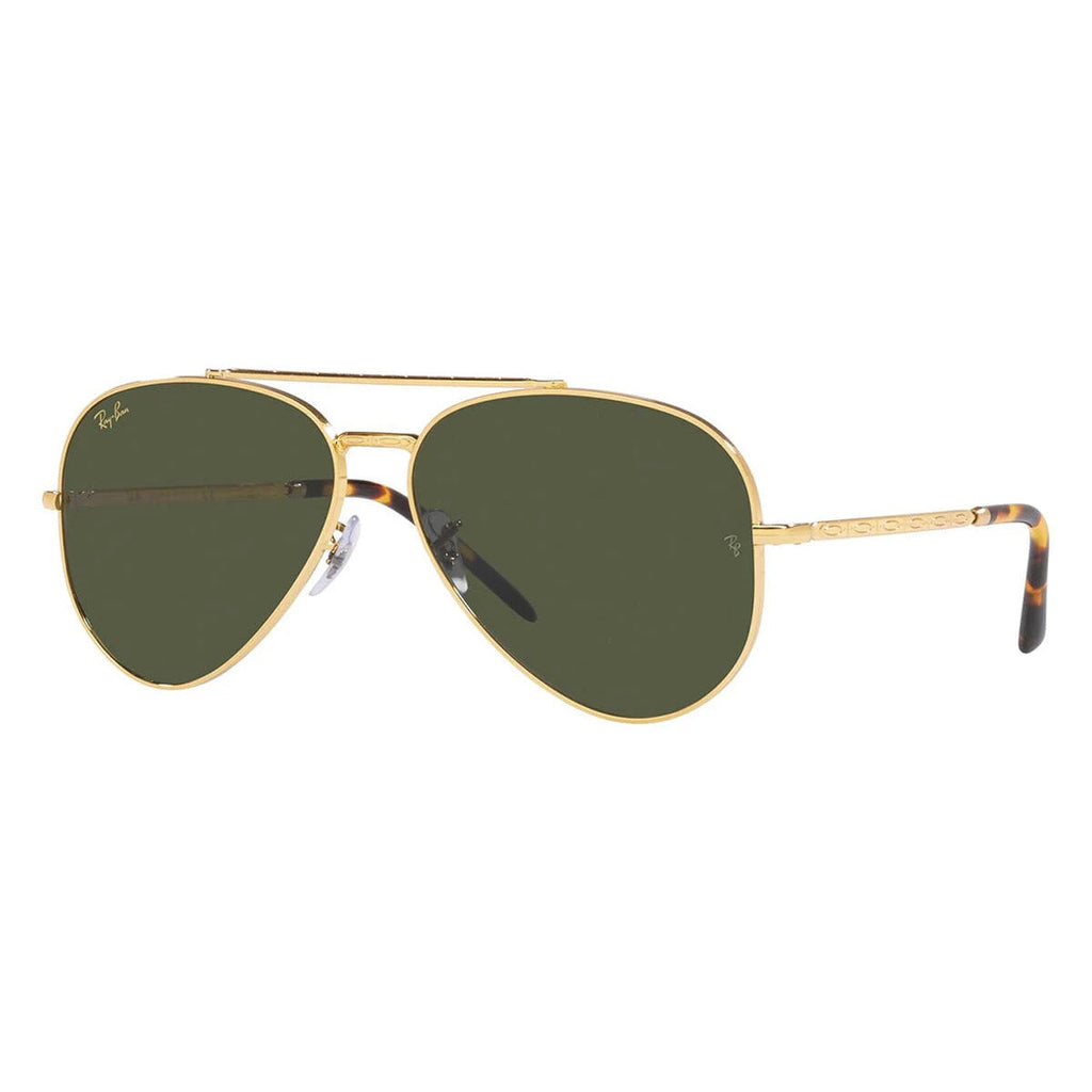 Ray-Ban Gold Green New Aviator Sunglasses RB3625