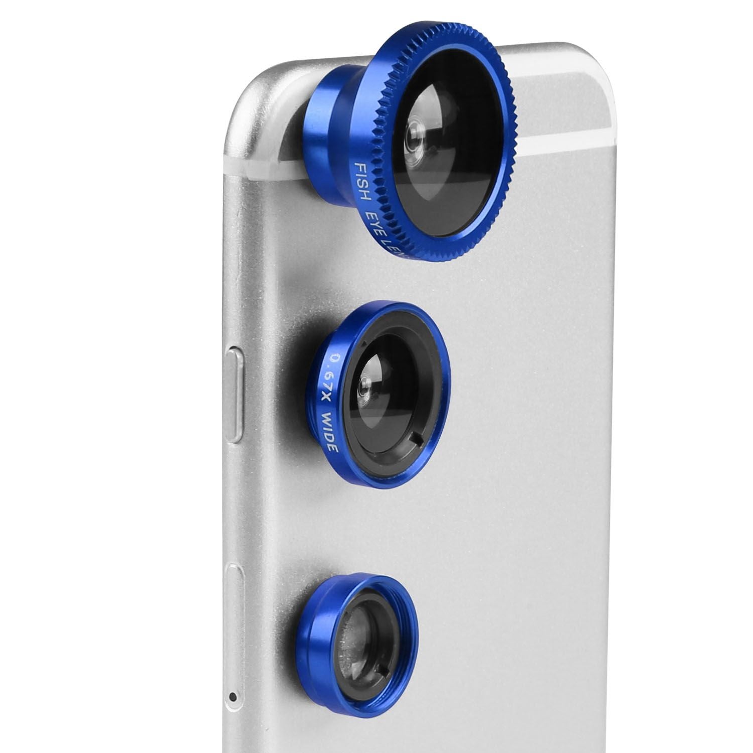 Phone Camera Lens Kit Magnetic 180°Fisheye Lens 0.67xWide Angle 10X Macro Lens for iPhone X /8/7/6s Samsung Galaxy S10/S9