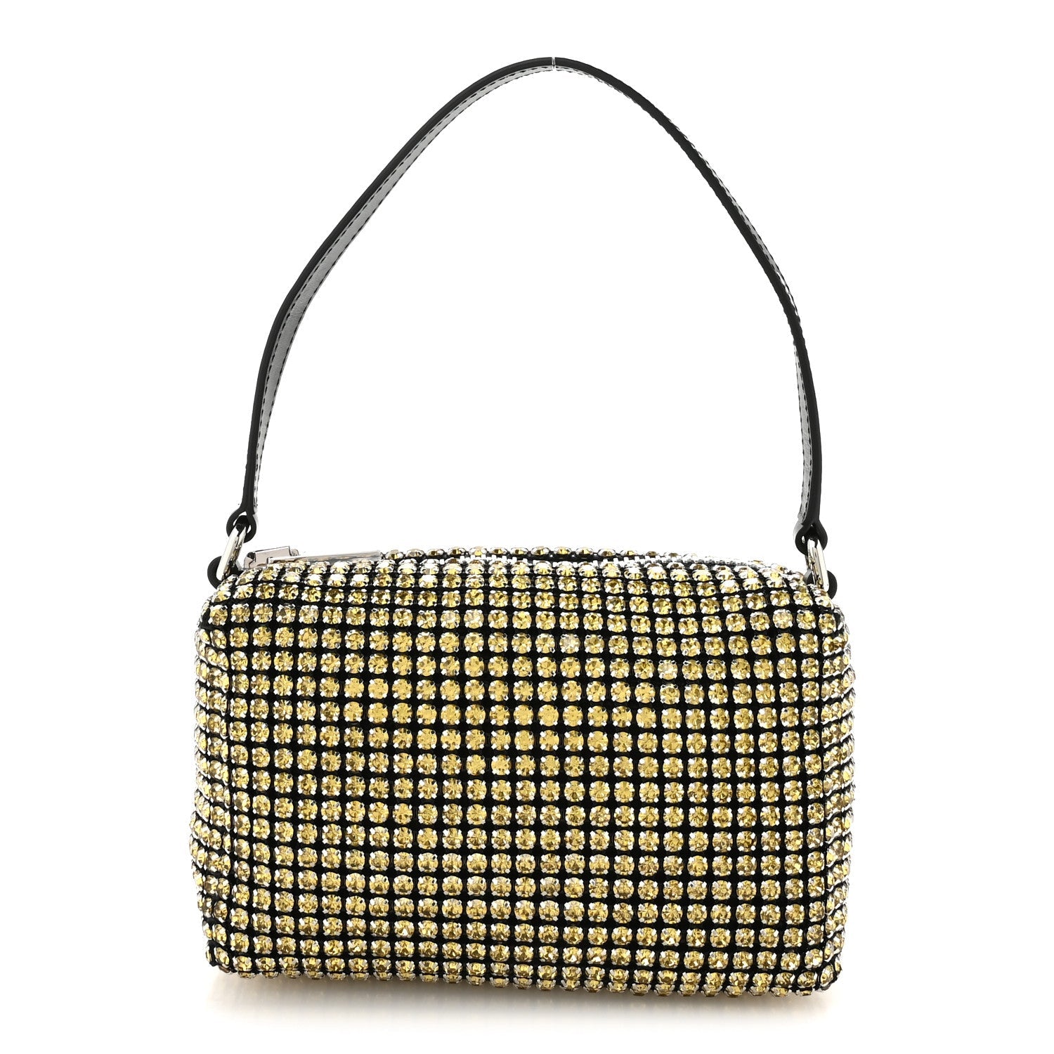 Mesh Crystal Rhinestone Mini Heiress Pouch Porcelain