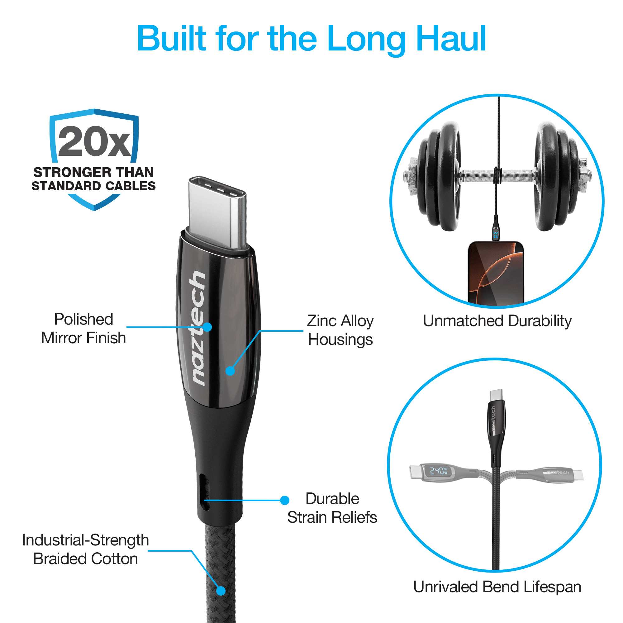 DigiWATT USB-C to USB-C Digital LED Cable 6ft