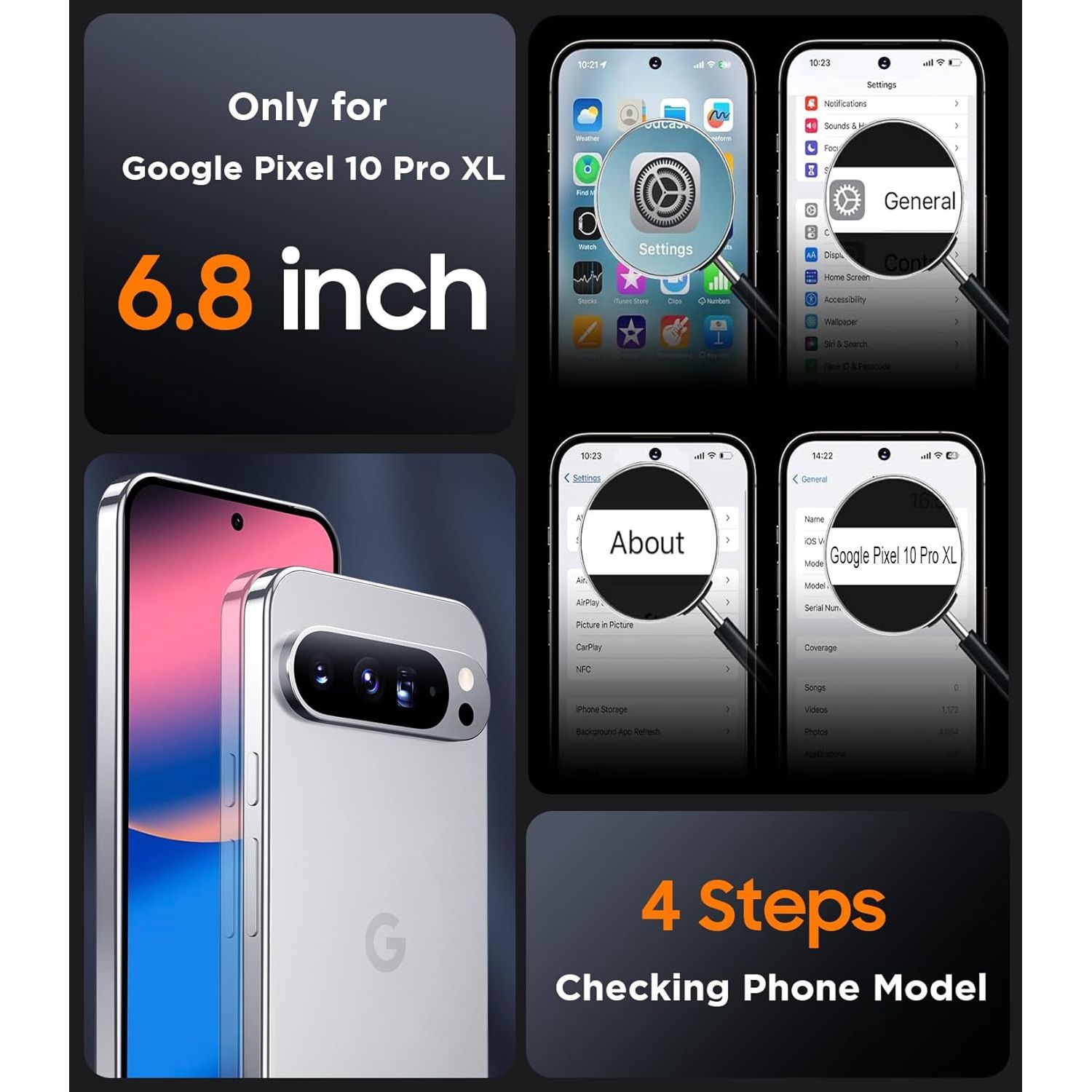 Entronix Bundle Compatible with Pixel 10 Pro XL - [Magnetic] Clear Case & 2 Clear Screen Protectors