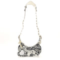 Agneau Arena Graffiti Le Cagole Shoulder Bag XS White Black