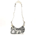 Agneau Arena Graffiti Le Cagole Shoulder Bag XS White Black