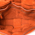 Suede Maxi Intrecciato Padded Chain Cassette Crossbody Bag Maple
