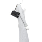 Caviar Quilted Small Double Flap Black