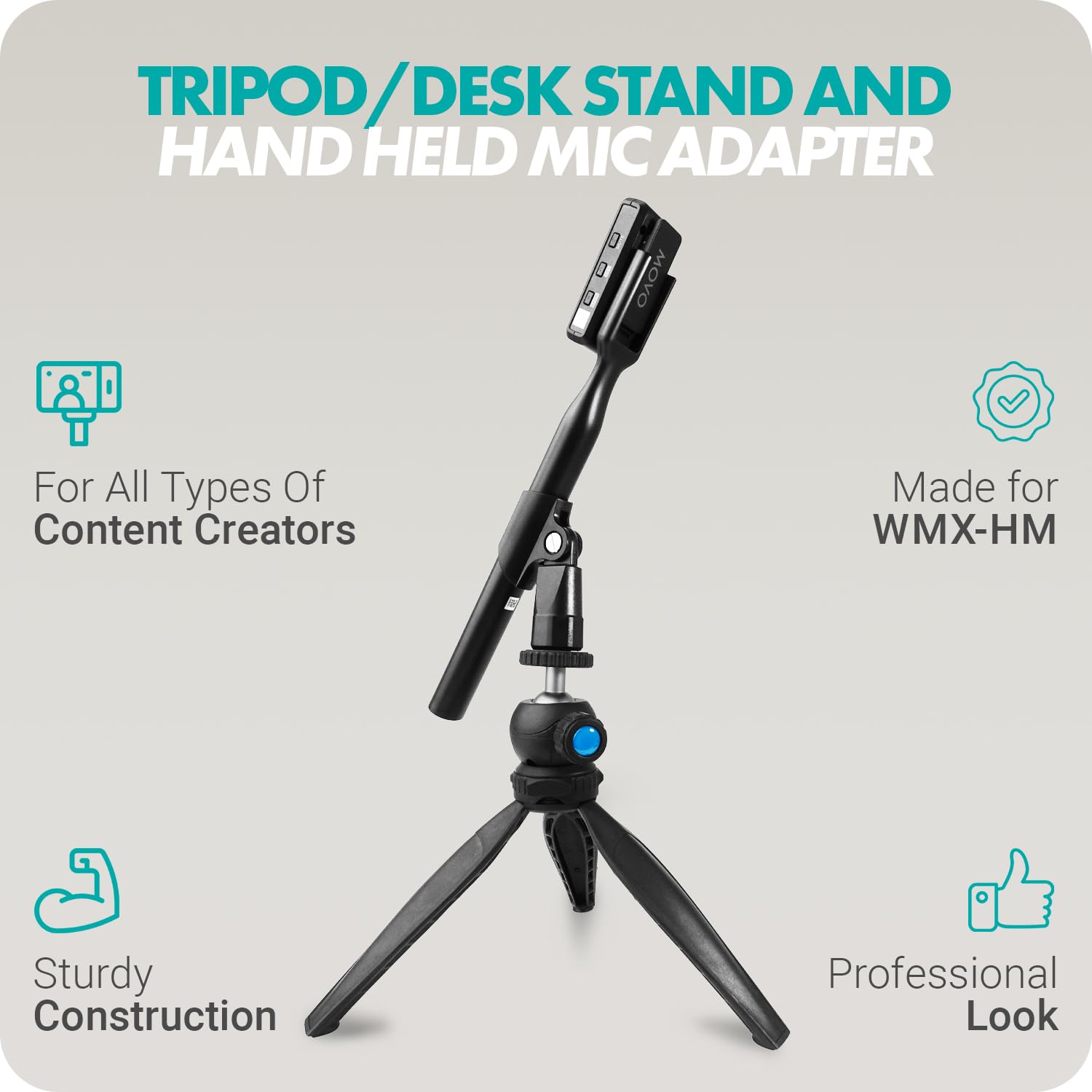 Movo HMT-2 Tabletop Tripod Microphone Stand