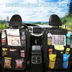 Car Front Seat Organizer | US Quality, Multi-Compartment Storage for Tablets, Laptops, Water Bottles, Fashion Glasses - Fit for All Vehicles,