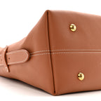 Grained Calfskin Low Key Hobo MM Cognac