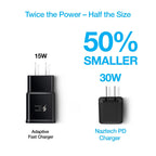 30W PD Wall Charger + USB-C to USB-C Cable 6ft