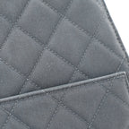 Canvas Quilted Medium Chanel 25 Handbag Dark Blue