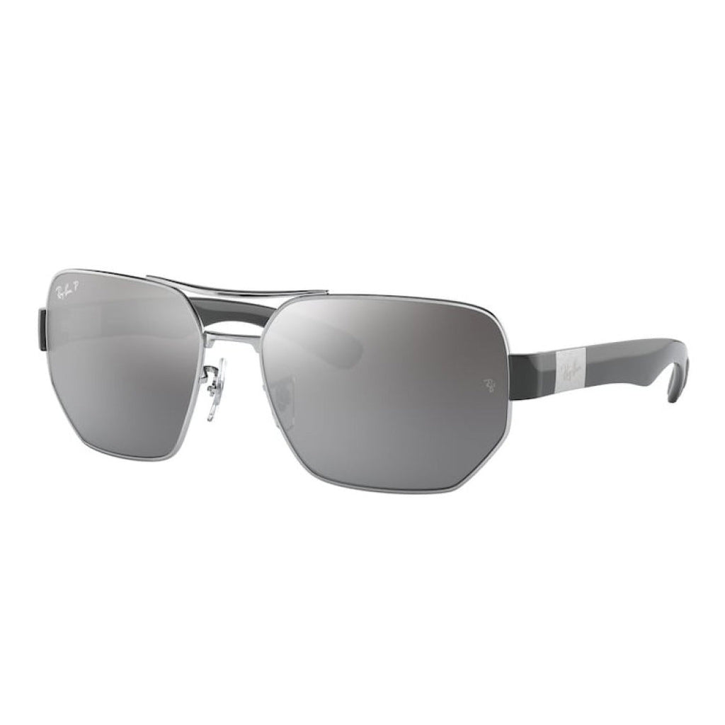 Ray-Ban Irregular Silver Mirror Polarized Sunglasses RB3672