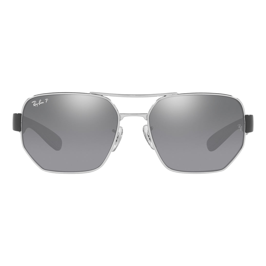 Ray-Ban Irregular Silver Mirror Polarized Sunglasses RB3672