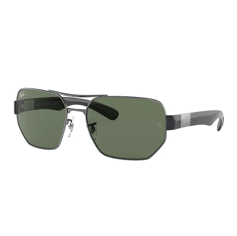 Ray-Ban Irregular Gunmetal Green Sunglasses RB3672