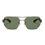 Ray-Ban Irregular Gunmetal Green Sunglasses RB3672