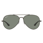Ray-Ban Aviator Black Green Polarized Sunglasses RB3675