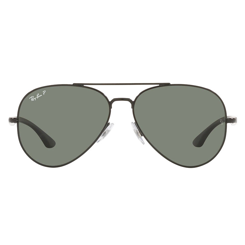 Ray-Ban Aviator Black Green Polarized Sunglasses RB3675