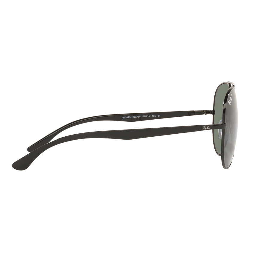 Ray-Ban Aviator Black Green Polarized Sunglasses RB3675