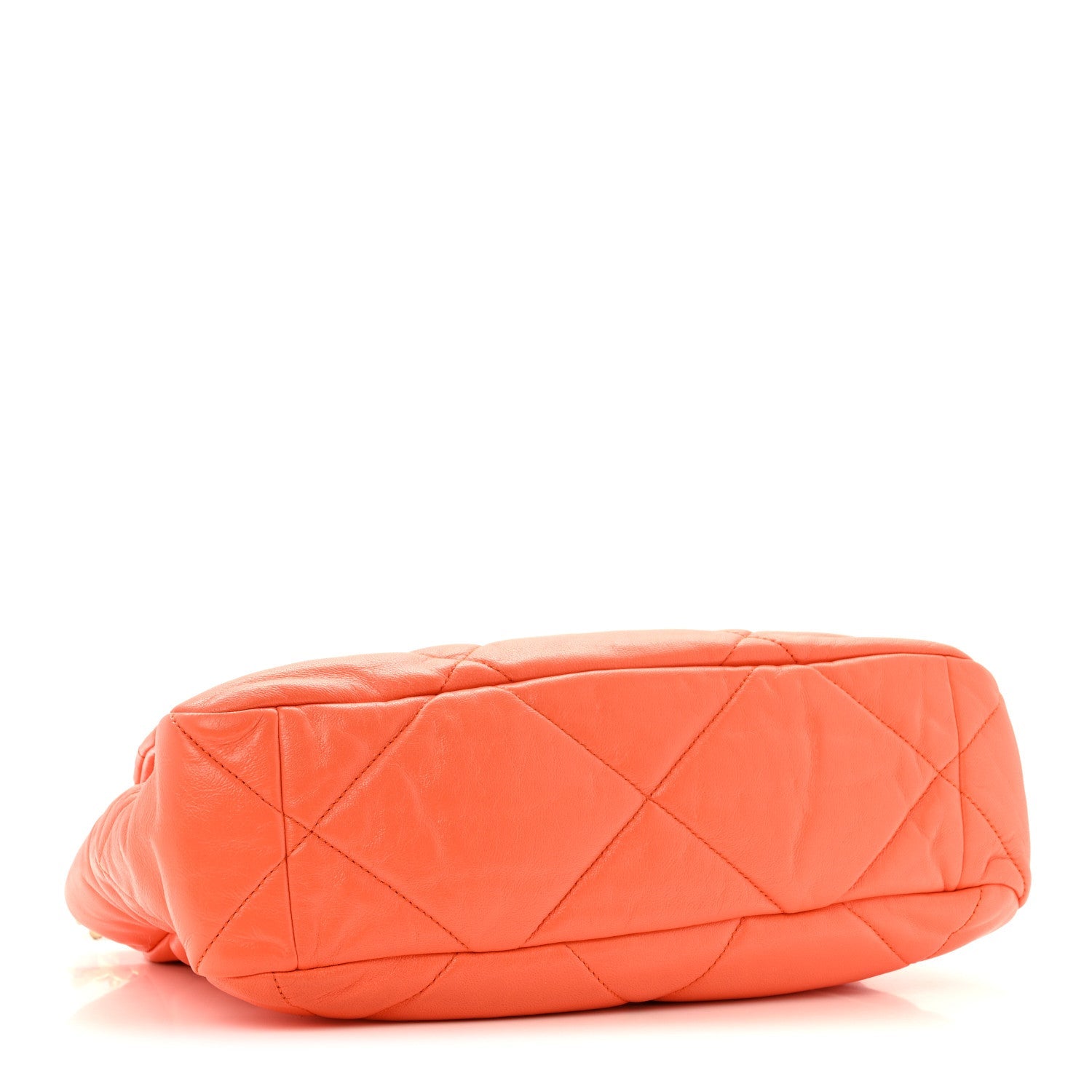 Lambskin Quilted Large Chanel 19 Flap Orange