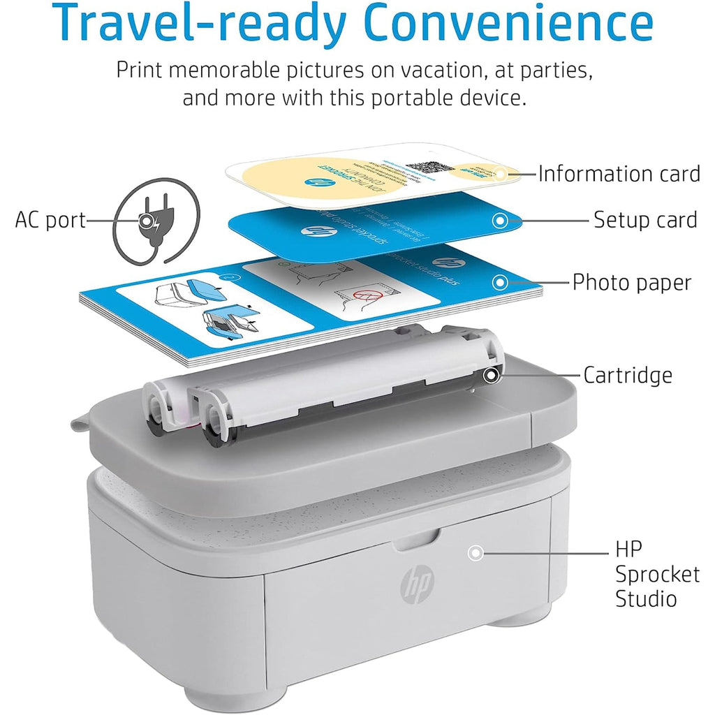 HP Sprocket Studio Plus 4x6” Instant Photo Printer – Wirelessly Prints from iOS & Android Device