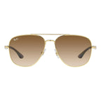 Ray-Ban Square Gold Brown Gradient Sunglasses RB3683