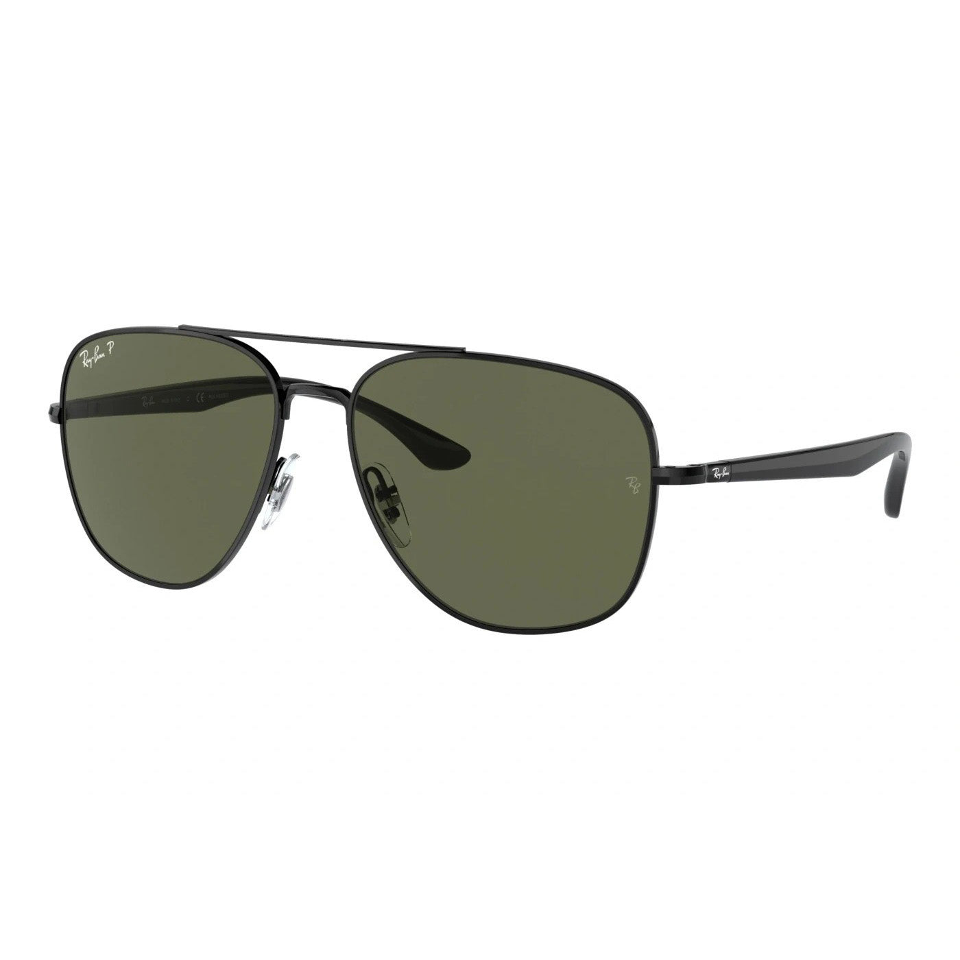 Ray-Ban Square Black Green Polarised Sunglasses RB3683
