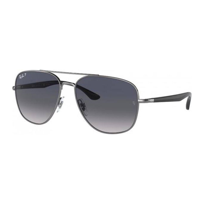 Ray-Ban Square Gunmetal Blue Grey Polarised Sunglasses RB3683