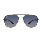 Ray-Ban Square Gunmetal Blue Grey Polarised Sunglasses RB3683