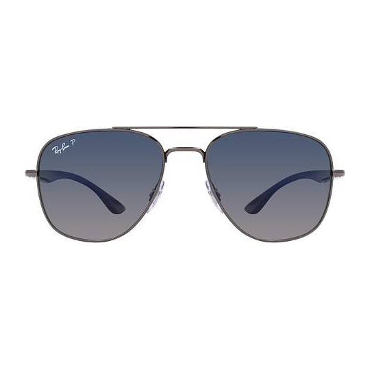 Ray-Ban Square Gunmetal Blue Grey Polarised Sunglasses RB3683