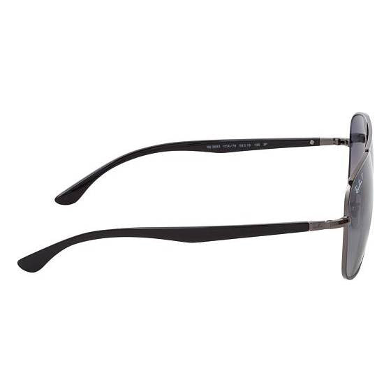 Ray-Ban Square Gunmetal Blue Grey Polarised Sunglasses RB3683