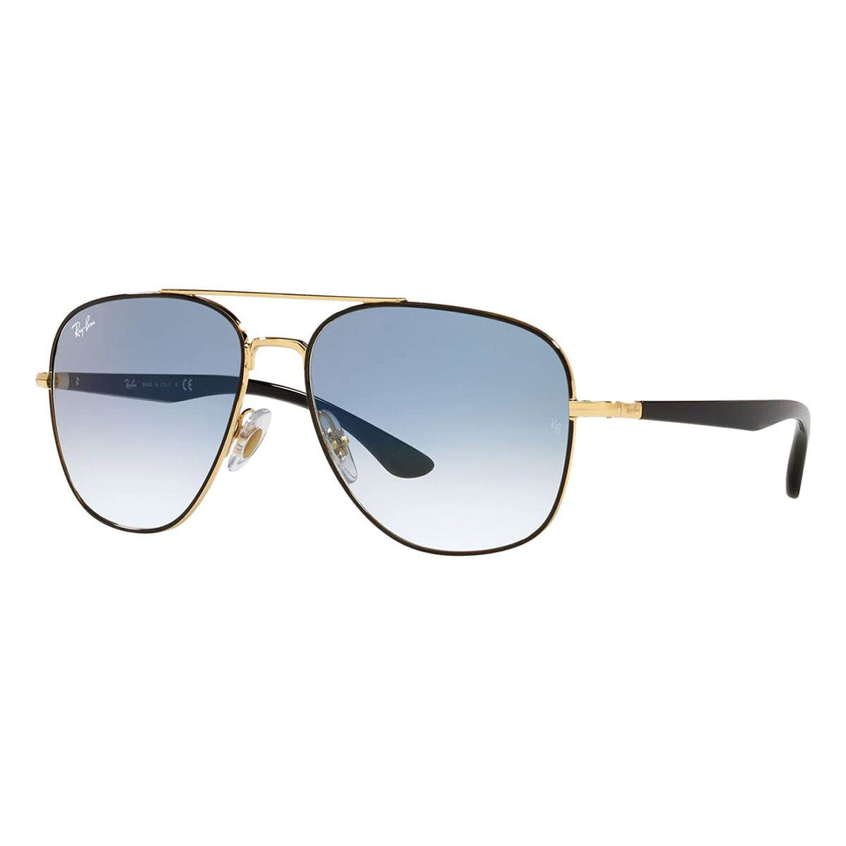 Ray-Ban Square Black Gold Blue Gradient Sunglasses RB3683