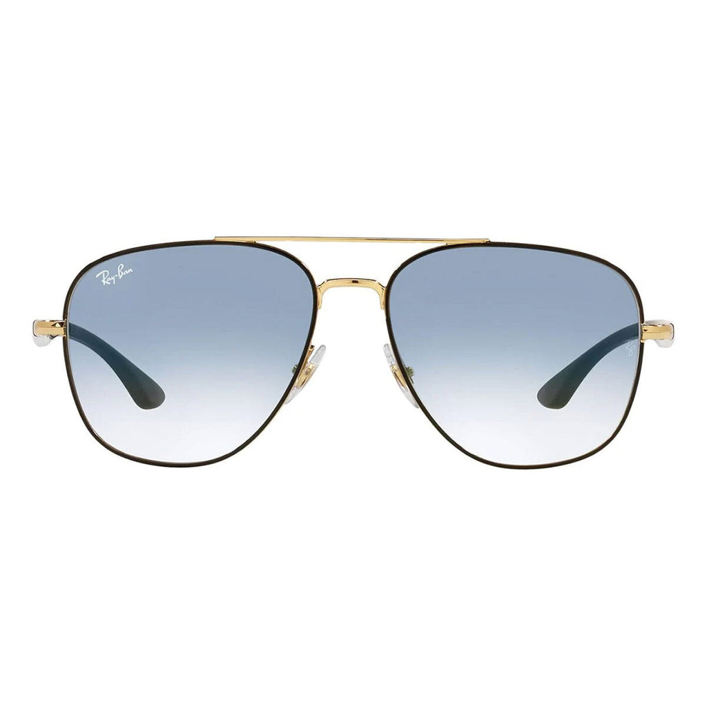 Ray-Ban Square Black Gold Blue Gradient Sunglasses RB3683