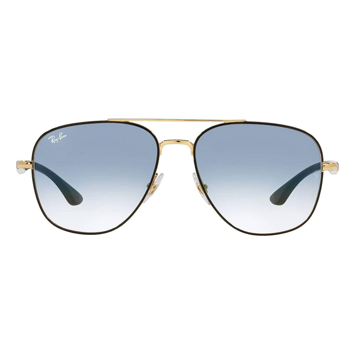 Ray-Ban Square Black Gold Blue Gradient Sunglasses RB3683
