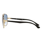 Ray-Ban Square Black Gold Blue Gradient Sunglasses RB3683