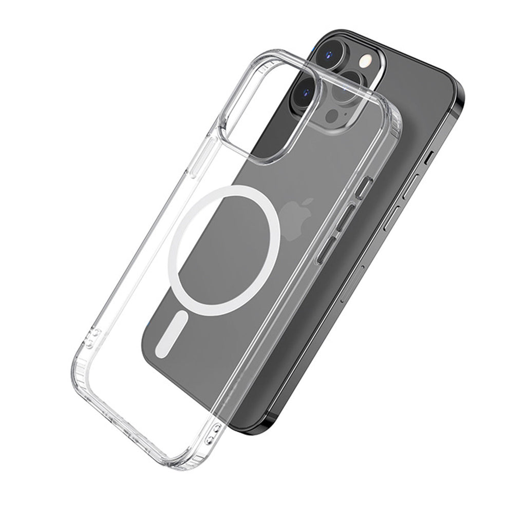 Reiko Magnetic Wireless Charging Tpu Bumper Case For Iphone 13 Pro In Clear