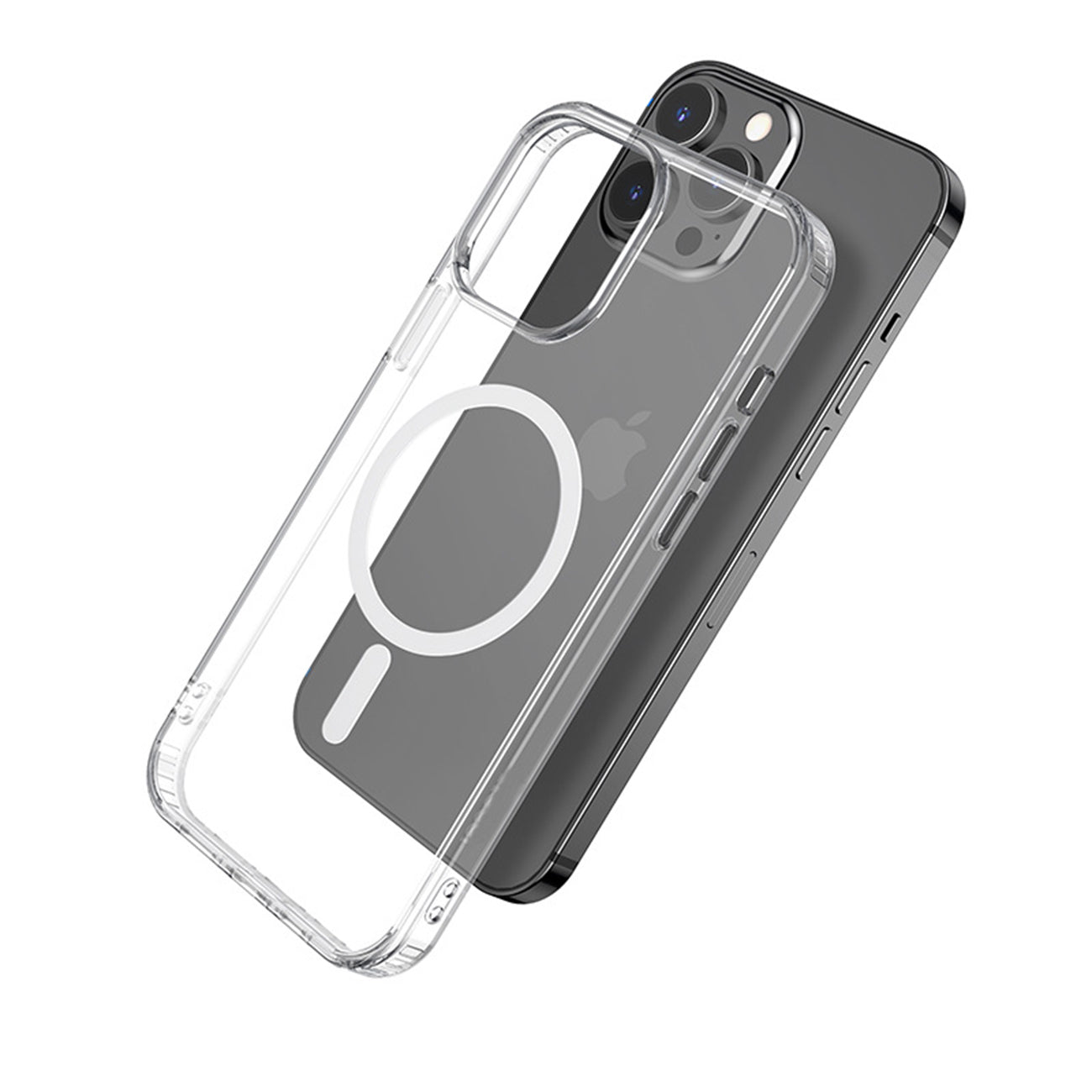 Reiko Magnetic Wireless Charging Tpu Bumper Case For Iphone 13 Pro In Clear