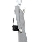 Calfskin Y Quilted Monogram Toy Loulou Crossbody Bag Black