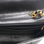 Caviar Vertical Quilted Jumbo Single Flap Black