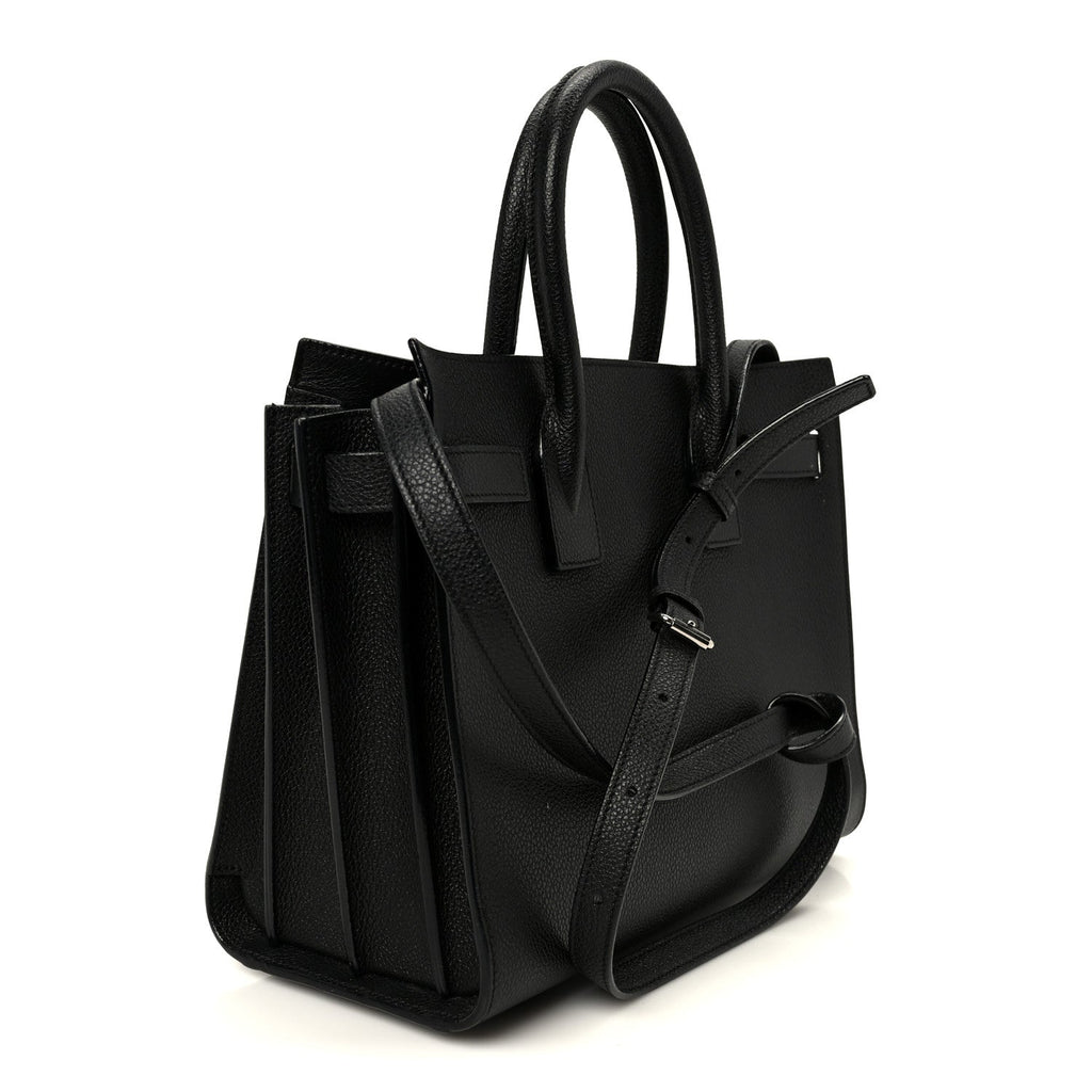 Grained Calfskin Small Sac De Jour Black