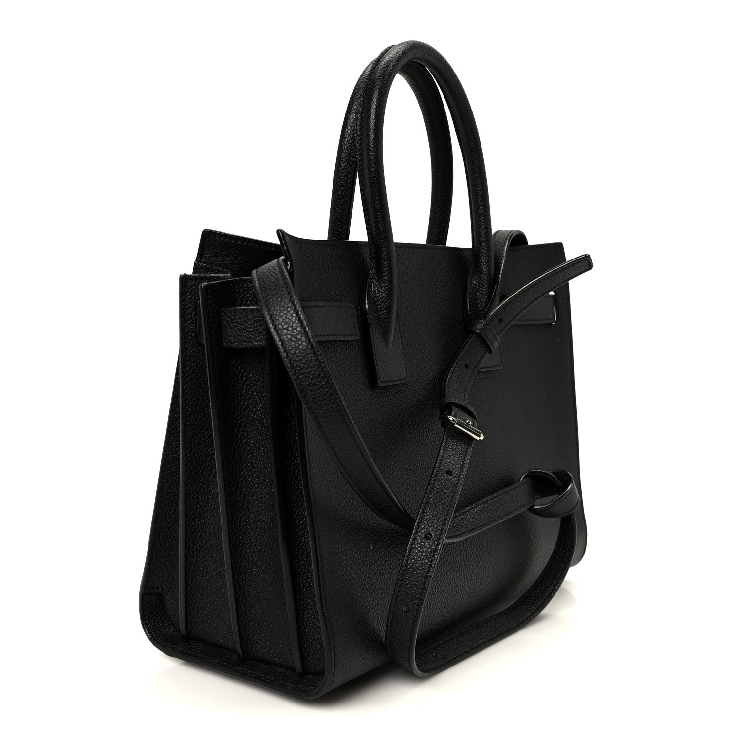 Grained Calfskin Small Sac De Jour Black