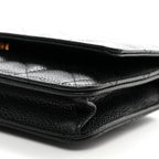 Caviar Quilted Wallet on Chain WOC Black