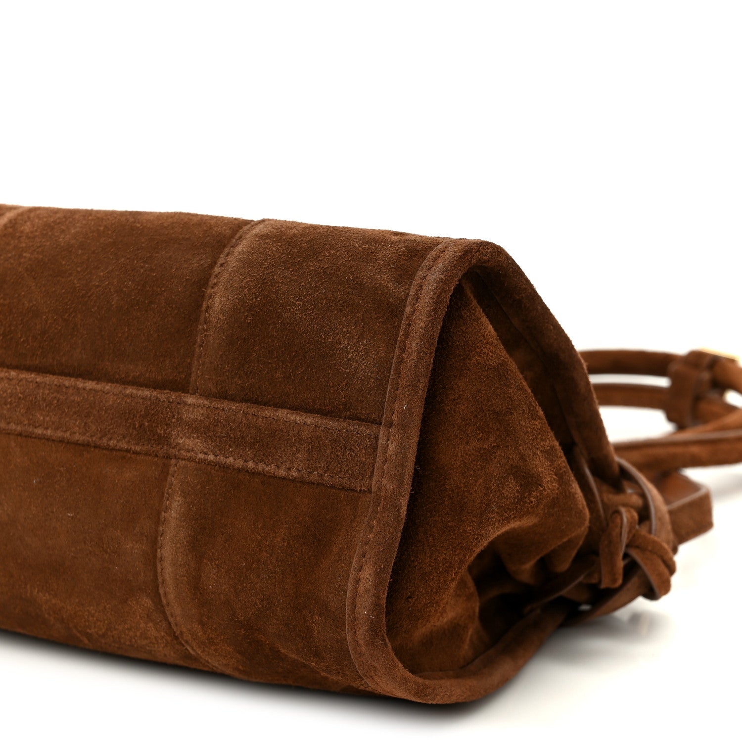 Suede Triangle Medium Bonnie Shoulder Bag Cacao